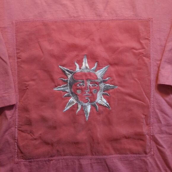 Johnny Was Tops - Vintage Johnny Was Sun Face  Embroidered T-Shirt